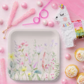 水の色ワイルドフラワーフローラベビースシャワー ペーパープレート (パーティー)