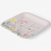 水の色ワイルドフラワーフローラベビースシャワー ペーパープレート (傾斜あり)