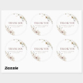 水の色ワイルドフラワーブライダルシャワーの好意ステッカー ラウンドシール (シート)