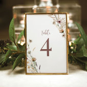 水の色ワイルドフラワーブライダルシャワーフラット テーブルナンバー