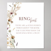 水の色ワイルドフラワーブライダルシャワーリングや輪狩りゲーム ポスター (正面)