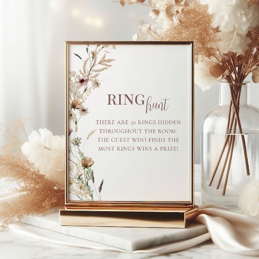 水の色ワイルドフラワーブライダルシャワーリングや輪狩りゲーム ポスター