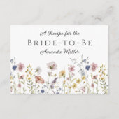 水の色ワイルドフラワーブライダルシャワーレシピカード (正面)
