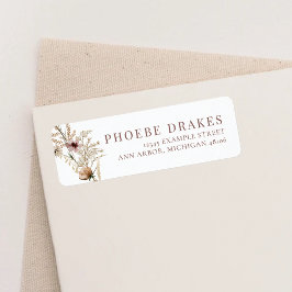 水の色ワイルドフラワーブライダルシャワー差出人住所 ラベル