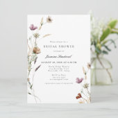 水の色ワイルドフラワーブライダルシャワー招待 招待状 (スタンド正面)