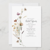 水の色ワイルドフラワーブライダルシャワー招待 招待状 (正面)