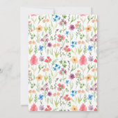 水の色ワイルドフラワーブライダルシャワー招待 招待状 (裏面)