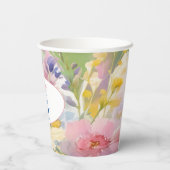 水の色ワイルドフラワーブライダルシャワー紙カップ 紙コップ (裏面)