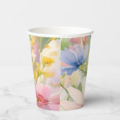 水の色ワイルドフラワーブライダルシャワー紙カップ 紙コップ (右)