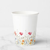 水の色ワイルドフラワーブライダルシャワー紙カップ 紙コップ (右)