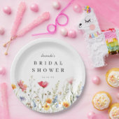 水の色ワイルドフラワーブライダルシャワー紙プレート ペーパープレート (パーティー)