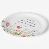 水の色ワイルドフラワーブライダルシャワー紙プレート ペーパープレート (アングル)