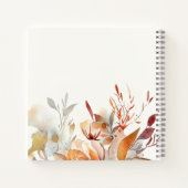 水の色ワイルドフラワーベビシャワーマッサージブック ノートブック (裏面)