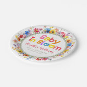 水の色ワイルドフラワーベビーで開花ベビーシャワー ペーパープレート (アングル)