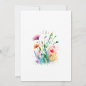 水の色ワイルドフラワーベビーで開花ベビーシャワー 招待状 (裏面)