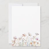 水の色ワイルドフラワーベビーで開花ベビーシャワー 招待状 (裏面)