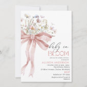 水の色ワイルドフラワーベビーで開花ベビーシャワー 招待状 (正面)