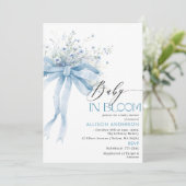 水の色ワイルドフラワーベビーで開花ベビーシャワーI 招待状 (スタンド正面)