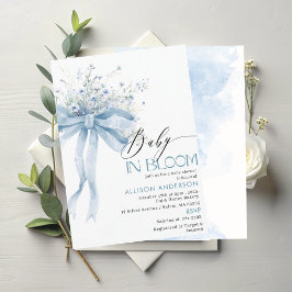 水の色ワイルドフラワーベビーで開花ベビーシャワーI 招待状