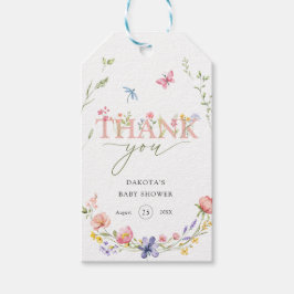 水の色ワイルドフラワーベビーイン開花へようこそ ギフトタグ