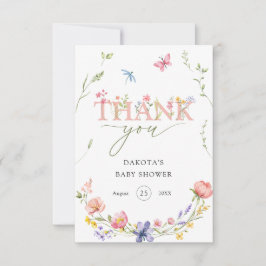 水の色ワイルドフラワーベビーイン開花へようこそ サンキューカード