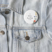 水の色ワイルドフラワーベビーシャワーアウンティ 缶バッジ (インサイチュ)