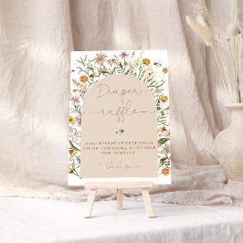 水の色ワイルドフラワーベビーシャワーオムツラッフル ポスター