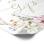 水の色ワイルドフラワーベビーシャワーカードとギフト ポスター (角)