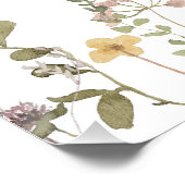 水の色ワイルドフラワーベビーシャワーゲストブックサイン ポスター (コーナー)