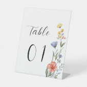 水の色ワイルドフラワーベビーシャワーテーブル番号 台座サイン (正面)
