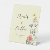 水の色ワイルドフラワーベビーシャワードリンク&コーヒー 台座サイン (正面)