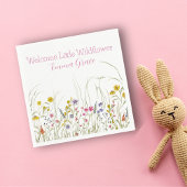 水の色ワイルドフラワーベビーシャワーパーティーナプキン スタンダードカクテルナプキン