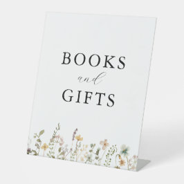 水の色ワイルドフラワーベビーシャワーブック&ギフト 台座サイン