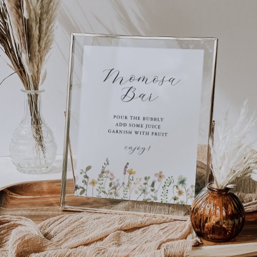 水の色ワイルドフラワーベビーシャワーモモモザバー ポスター