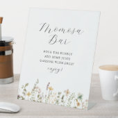 水の色ワイルドフラワーベビーシャワーモモモモザバー 台座サイン (インサイチュ)