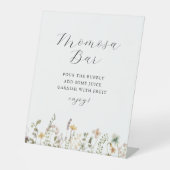 水の色ワイルドフラワーベビーシャワーモモモモザバー 台座サイン (正面)