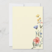 水の色ワイルドフラワーベビーシャワー招待状 招待状 (裏面)