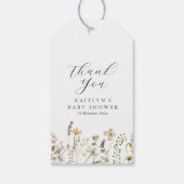 水の色ワイルドフラワーベビーシャワー ギフトタグ (裏面)