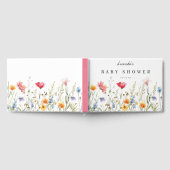 水の色ワイルドフラワーベビーシャワー ゲストブック (全面)