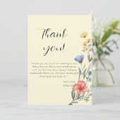 水の色ワイルドフラワーベビーシャワー サンキューカード (スタンド正面)