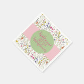 水の色ワイルドフラワーベビーシャワー スタンダードカクテルナプキン (角)