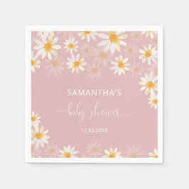 水の色ワイルドフラワーベビーシャワー スタンダードカクテルナプキン