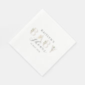 水の色ワイルドフラワーベビーシャワー スタンダードランチョンナプキン (角)