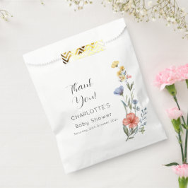 水の色ワイルドフラワーベビーシャワー フェイバーバッグ