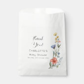 水の色ワイルドフラワーベビーシャワー フェイバーバッグ (正面)