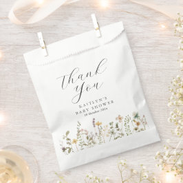 水の色ワイルドフラワーベビーシャワー フェイバーバッグ