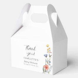 水の色ワイルドフラワーベビーシャワー フェイバーボックス