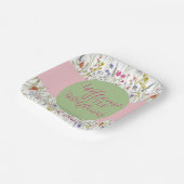 水の色ワイルドフラワーベビーシャワー ペーパープレート (傾斜あり)