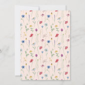 水の色ワイルドフラワーベビーシャワー 招待状 (裏面)