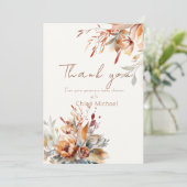 水の色ワイルドフラワーベビーシャワー 招待状 (スタンド正面)